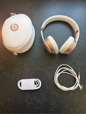 Beats by Dre On-Ear Headphones in White and Rose Gold